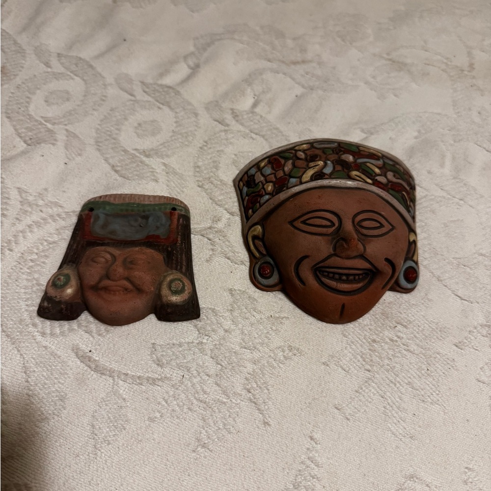 Vintage‎ 1990s Terracotta Aztec Mexico Walk Hangings from Corte Ingles Spain